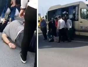 Dolmuşun kapısı ansızın açılınca yolcu yere kapaklandı, sürücü ardına bile bakmadı