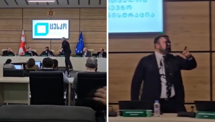 Gürcistan’da Seçim Kurulu Lideri’ne boyalı akın