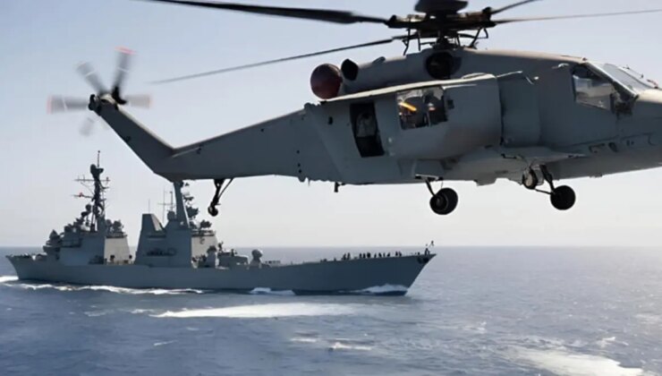 Rus gemisinden Alman askeri helikopterine ikaz ateşi